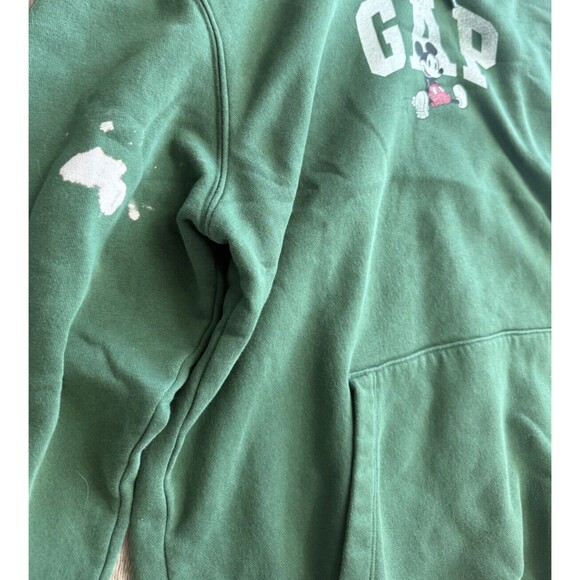 Gap x Disney Mickey Mouse Hoodie Adult Small Pullover Sweatshirt Pocket Green - Picture 2 of 5
